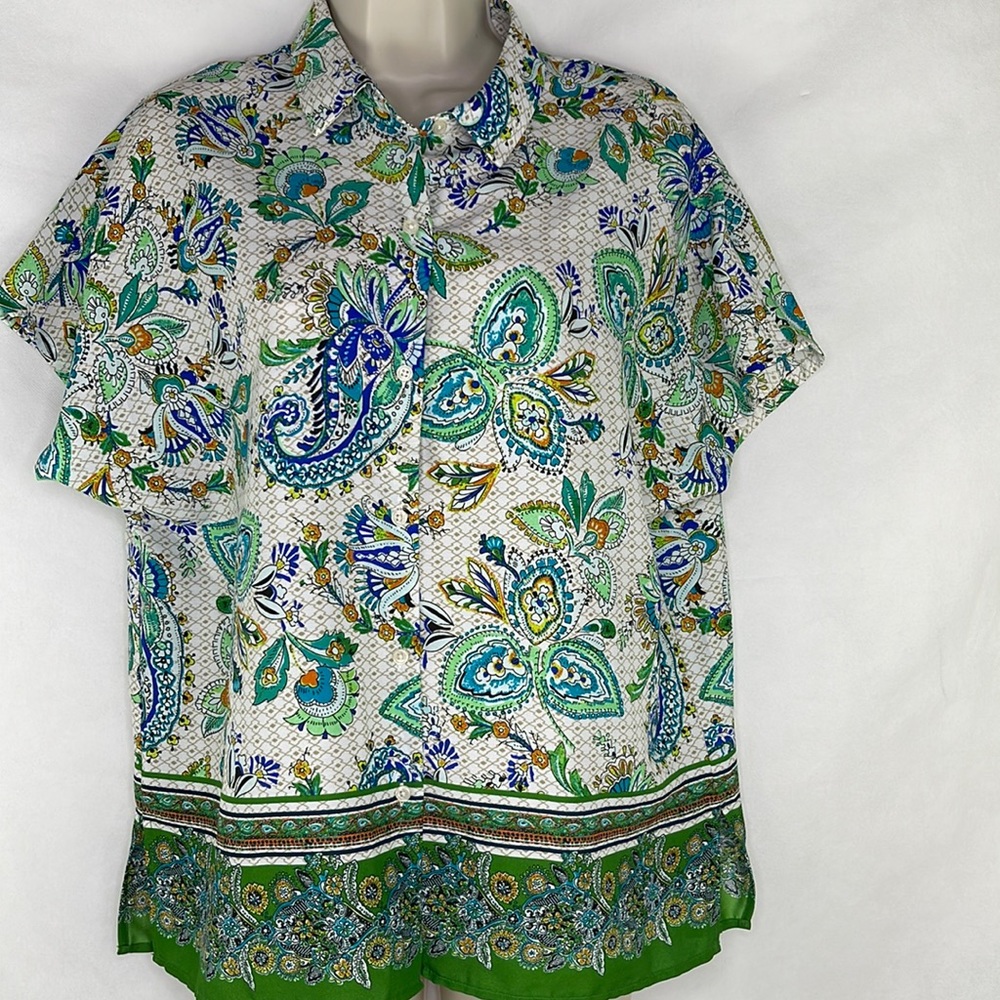 Joie Floral Paisley Button Front Blouse